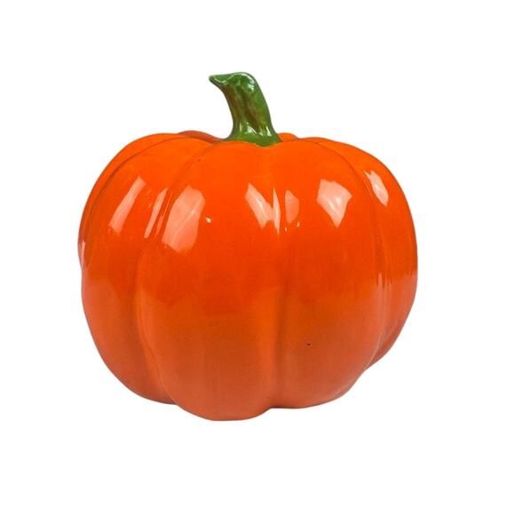 Vintage Dept 56 Halloween Pumpkin Head Jack O Lantern Ceramic Candle Holder - Picture 3 of 5